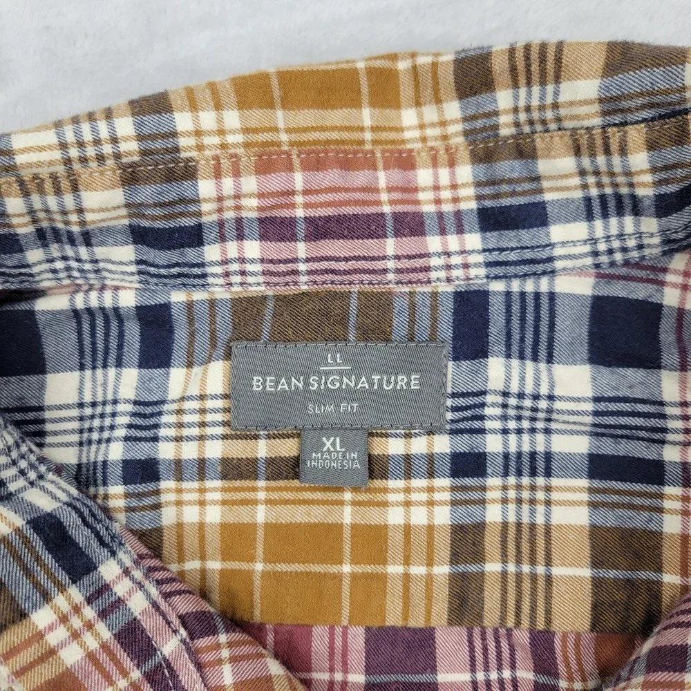 LL Bean Shirt‎ Mens Extra Large Button Up Plaid Dress Work Signature Adult XL